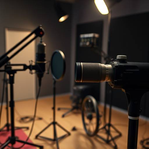 Professional recording equipment in use