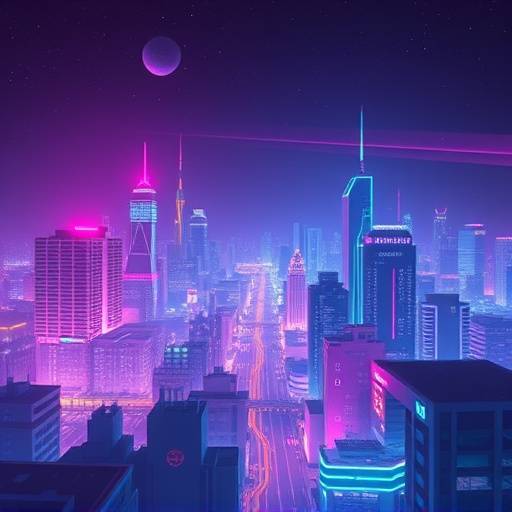 Single cover for 'Electric City Nights' by DJ Static Pulse